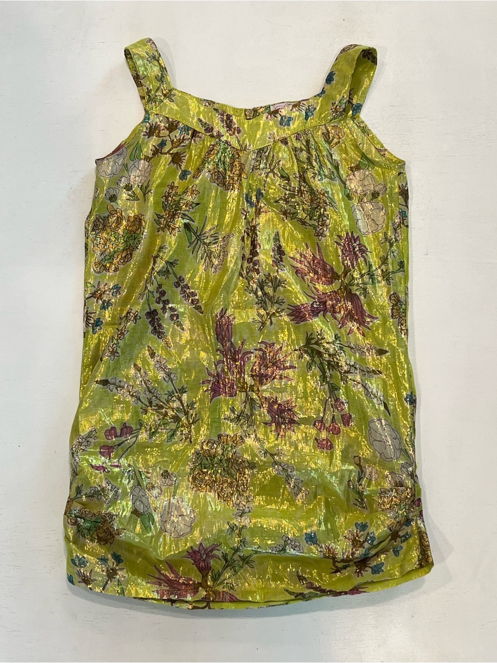 LaRok Lime Green Floral Sleeveless Camisole